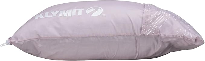 Klymit Drift Camping Pillow | Lightweight, Travel Head Rest for Sleep Filled with Shredded Memory Foam, Reversible Outer Cover for Extended Use, Large Size — Orchid