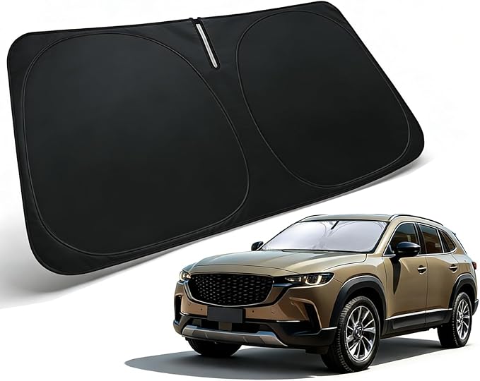 Windshield Sun Shade for 2023-2026 Mazda CX-50 Accessories, Car Front Window Sun Visor & Heat Shield | 240T Sunshade Protection Blocks UV Rays Keep Your Car Cooler