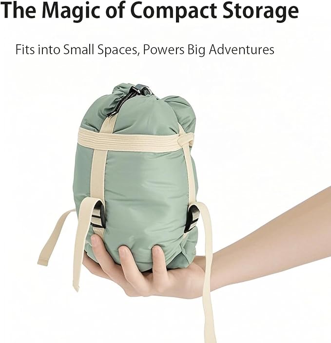 Compact Ultra Lightweight Sleeping Bag Envelope Backpacking Bag with Compression Sack for Adults Warm Weather Camping, Traveling, Hiking