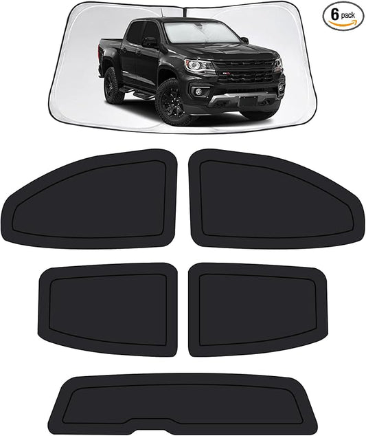 Car Window Shades for Chevrolet Colorado 2015-2022, Full Car Window Covers for Privacy, Sunshades for Colorado Front Rear Windshield Side Windows to Block UV and Protect Privacy(6pcs)