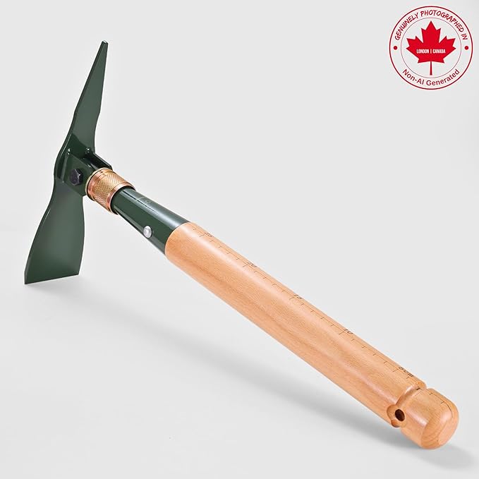 MASTIFF GEARS Folding Pick-Mattock & Pickaxe, WWII Inspired, 4.5mm 1050 High Carbon Steel, Premium Solid Wood, MOLLE Canvas Pouch, Emergency Safety Tool, Heavy Duty Camping Survival Gear