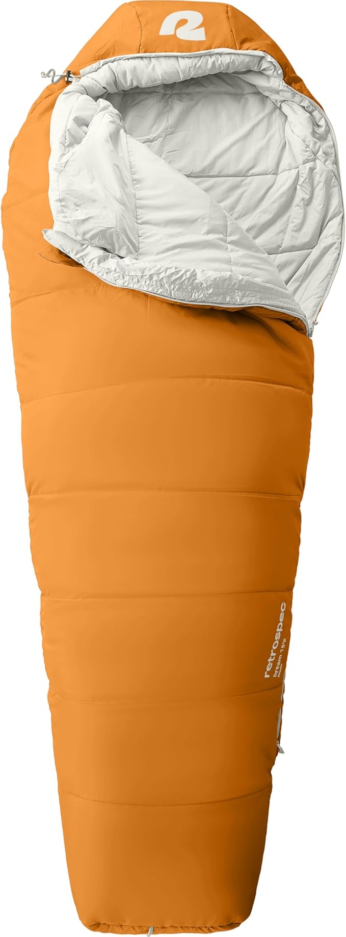 Retrospec Dream Mummy Sleeping Bag - 5, 15, & 30°F Cold Weather Camping & Travel Essential Gear with Water - Resistant Shell & Synthetic Fill - Zippered Pocket & Stuff Sack
