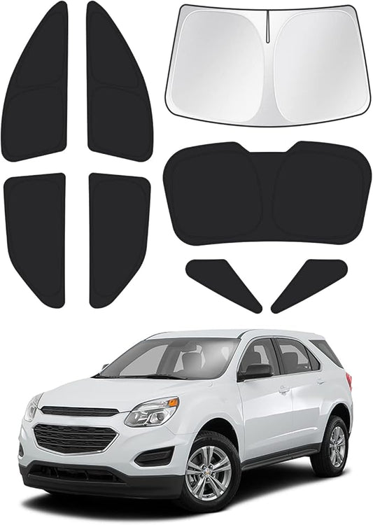 Canvcle Windshield Sun Shade for 2010-2017 Chevrolet/Chevy Equinox Accessories Side Rear Window Shade Cover Sun Visor Shield Privacy Protection Keep Vehicle Cool Black 8PCS