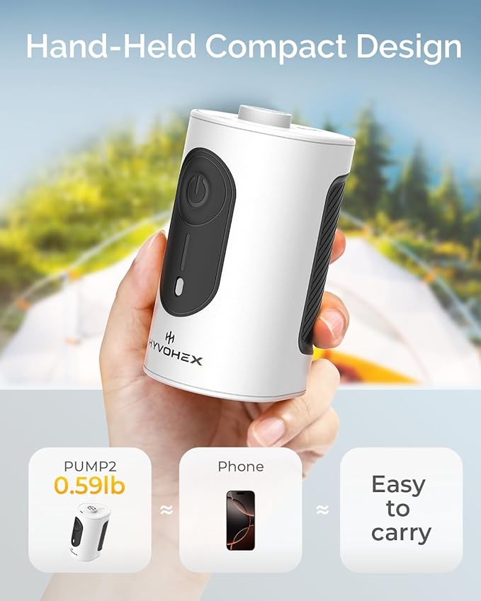 Portable Air Pump for Inflatables, 4000mAh Ultra Fast Air Mattress Pump with Advanced Heat Dissipation, 3 Nozzles Electric Air Pump Inflate Deflate for Sleeping Pads, Pool Floats