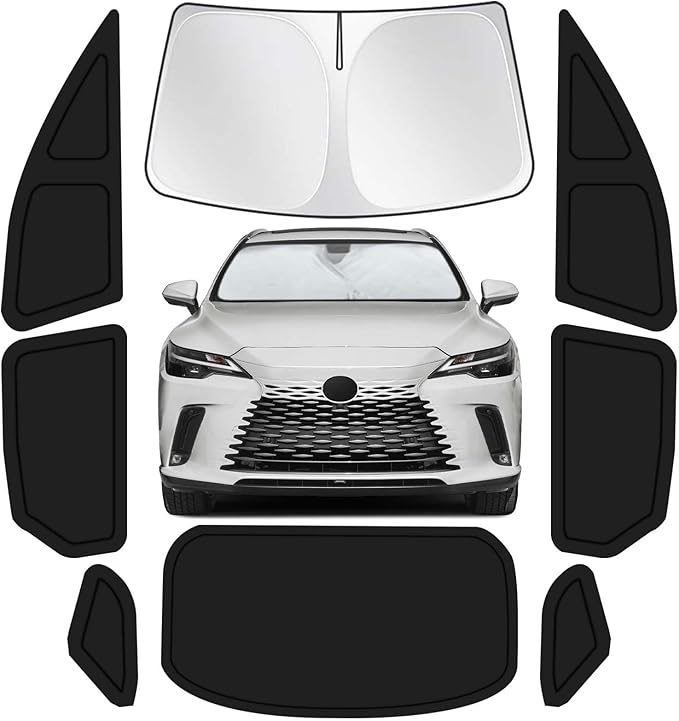 for Lexus RX 2023-2025 Car Window Shades, 8pcs Privacy Sun Shade Set for Front Windshield Side and Rear Windows, Full Window Covers Keeps Vehicle Cool for Camping Napping