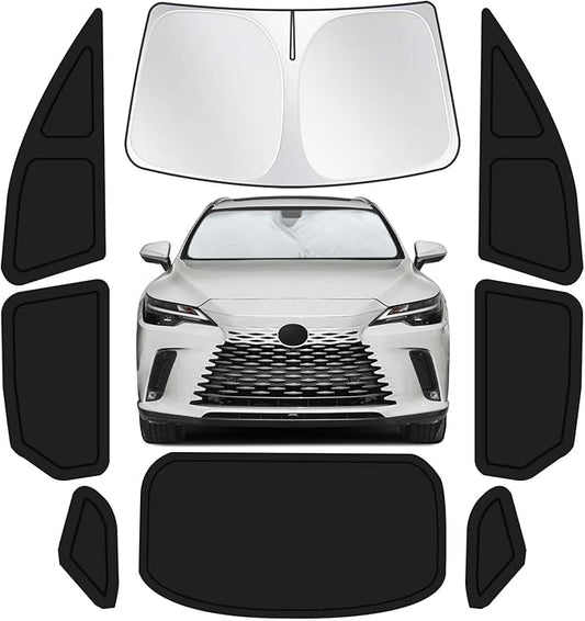 for Lexus RX 2023-2025 Car Window Shades, 8pcs Privacy Sun Shade Set for Front Windshield Side and Rear Windows, Full Window Covers Keeps Vehicle Cool for Camping Napping