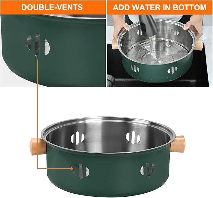 Portable Charcoal Barbecue Grill, 1pc Mini BBQ Grill Multifunctional Charcoal Grill Round Tabletop Charcoal Grill for Outdoor Cooking Home Party Picnic Camping (Green)