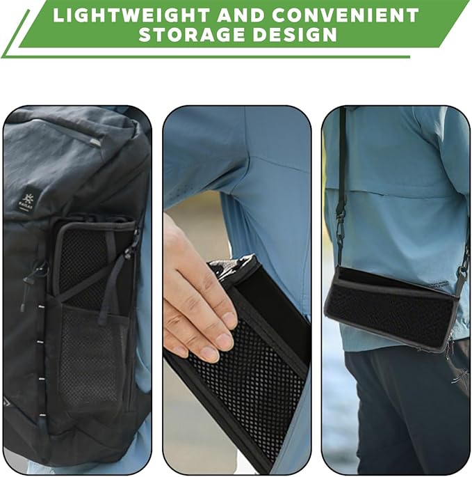 2-in-1 Collapsible Camping Stool & Sling Bag / 220LB Load Capacity Folding Portable Fishing Stool/Collapsible Stool for Camping, Hiking, Fishing, Gardening & Beach Outdoor Activities