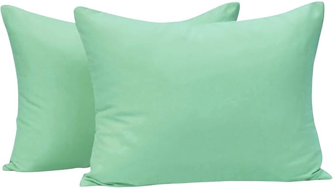 NTBAY Zippered Toddler Pillowcases Set of 2, 100% Brushed Microfiber 13x18 Pillowcases, Super Soft and Cozy Travel Kids Nursery Pillow Cases, 13x18 Inches, Mint