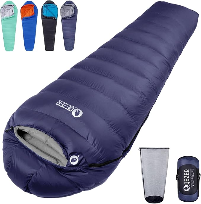 Down Sleeping Bag for Adults, 0°F 10°F 15°F 20°F 600 Fill Power Mummy Lightweight Compact Cold and Warm Weather Backpacking Sleeping Bag for Camping Hiking Outdoor All Seasons