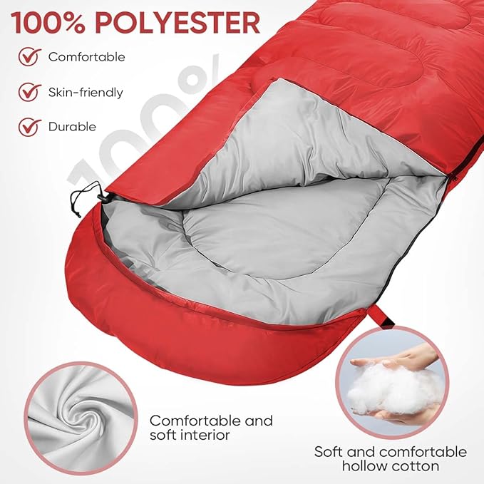 OBTANIM Sleeping Bags Portable Waterproof Camping Sleeping Bag for Adults Kids 4 Seasons Cold Weather or Warm Backpacking Hiking Travel Indoor Outdoor Use