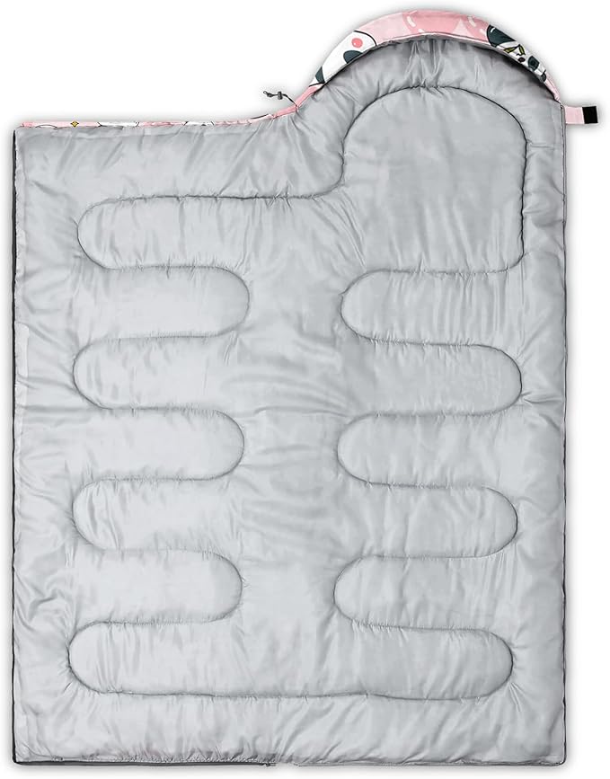 QOOMO Axolotl Cute Camping Sleeping Bags,3 Season Warm & Cool Weather,Lightweight,Waterproof Sleeping Bags for Adults & Kids,Traveling,and Outdoors