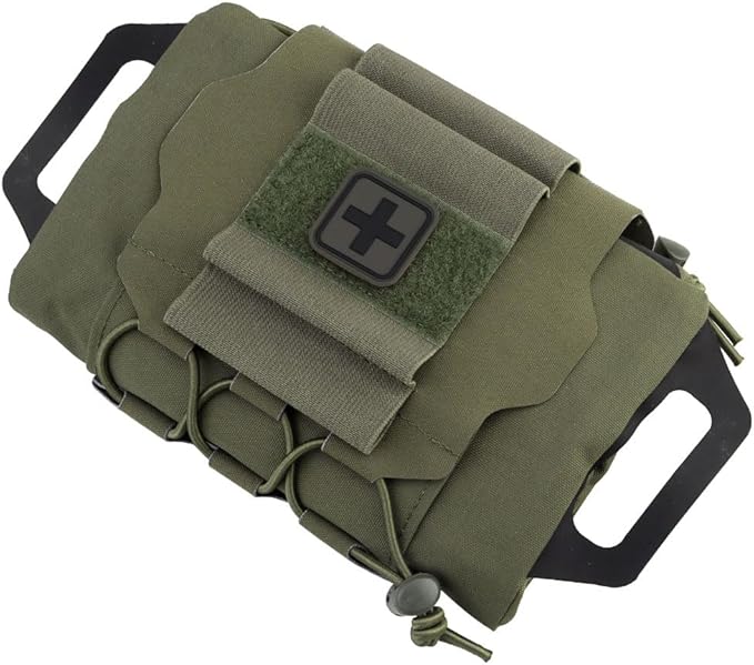 Tactical Military Pouch MOLLE Rapid First-aid Belt Pouch Survival Two-Piece System Med Roll Carrier Hypalon Handle Bag