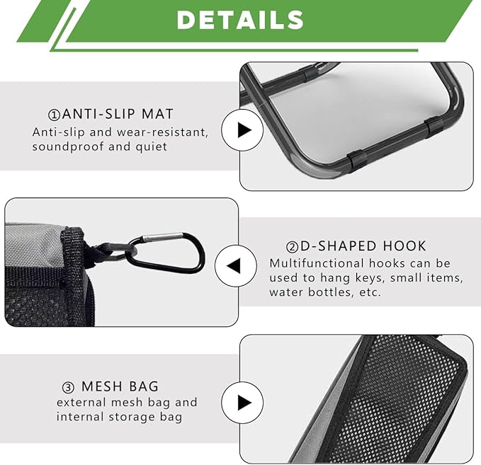 2-in-1 Collapsible Camping Stool & Sling Bag / 220LB Load Capacity Folding Portable Fishing Stool/Collapsible Stool for Camping, Hiking, Fishing, Gardening & Beach Outdoor Activities