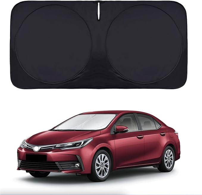for Toyota Corolla 1990-2025 Windshield Sun Shade, Front Window Sunshade for 2022 Corolla Prius Yaris Sienna Toyota C-HR 2018-2023 Custom Fit Windshield Cover Sun Visor 210T Reflective Car Accessorie