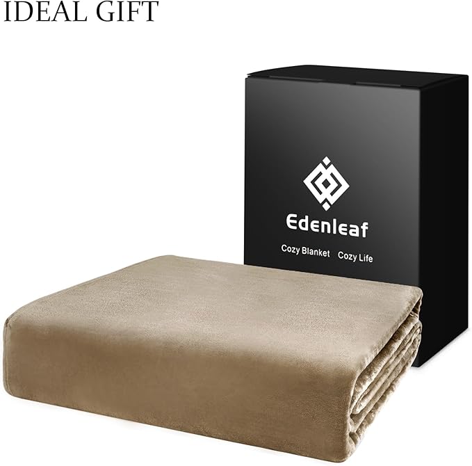 Edenleaf Big Oversized Soft Blanket, Giant Fleece Companion 120x120, California King Warm Blanket for Whole Family, Bed, Sofa, Couch, Travel, Camping 120x120 Brown