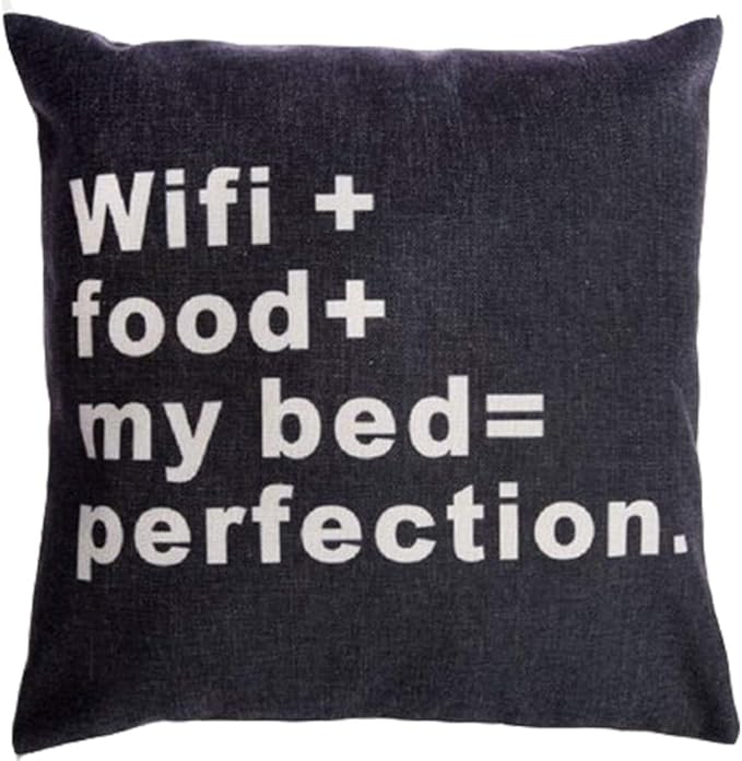 Funny WiFi Decorative Throw Pillows Covers Home Decor Linen Cotton Pillowcase for Couch Sofa Bed Living Room Holiday Winter Decor Color:WiFi