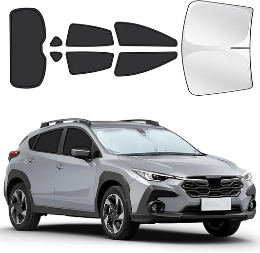 for Subaru Crosstrek 2018-2023 Car Window Shades, 8pcs Privacy Sun Shade Set for Front Windshield Side and Rear Windows, Full Window Covers Keeps Vehicle Cool for Camping Napping