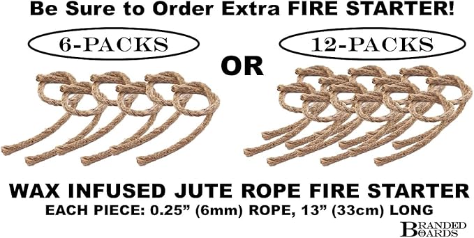 Bushcraft Fire Starter Kits. Ferrocerium Rod, Multi Tool Fire Striker, Waterproof Waxed Jute Rope Tinder, Survival Paracord, Emergency Whistle, Burlap Bag