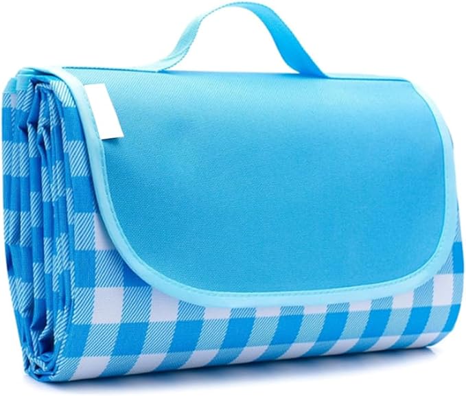 LRUUIDDE Extra Large Picnic Blanket Beach Blankets, Outdoor Foldable Waterproof Sand Mat for Beach Camping Hiking Travel Family Concerts Grass Park Music Festival Lawn Mats (Blue, 80x80inch)
