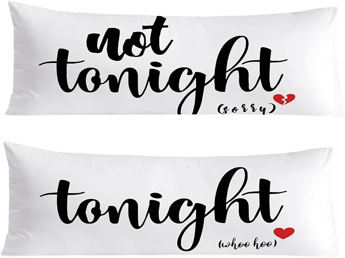 Bridal Shower Gifts 20x54 Body Pillow Cover, Bachelorette Gifts for Bride, Anniversary Wedding Gift Tonight Not Tonight Decorative Long Body Pillow Cases for Bed Couch