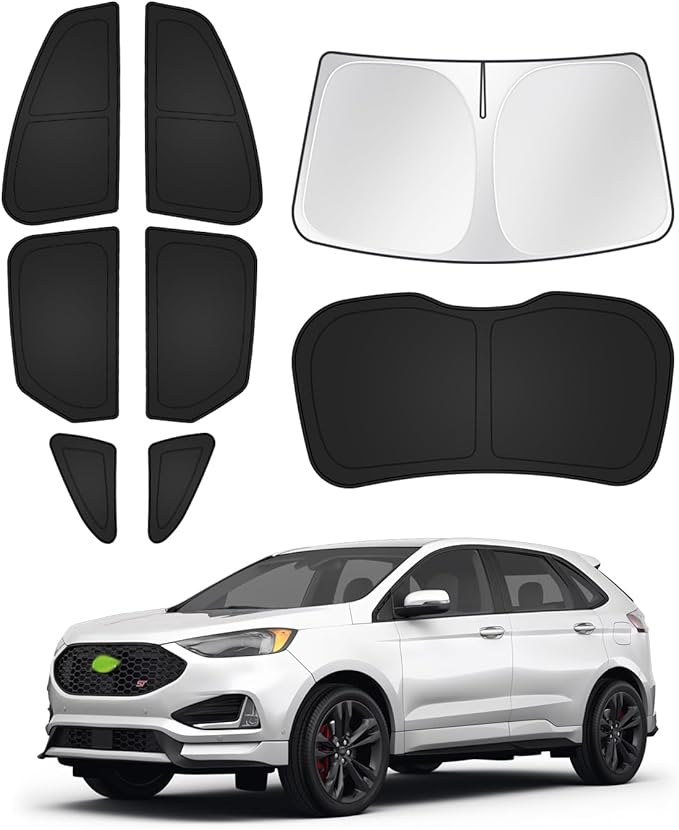 Canvcle Sunshades for Ford Edge 2015-2024 Accessories Windshield Sun Shade Side Rear Window Shade Cover Sun Visor Shield Privacy Protection Keep Vehicle Cool Black 8PCS