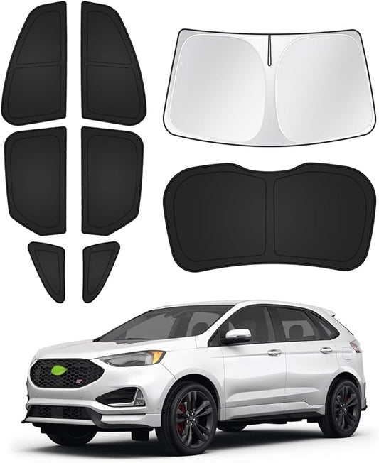 Canvcle Sunshades for Ford Edge 2015-2024 Accessories Windshield Sun Shade Side Rear Window Shade Cover Sun Visor Shield Privacy Protection Keep Vehicle Cool Black 8PCS