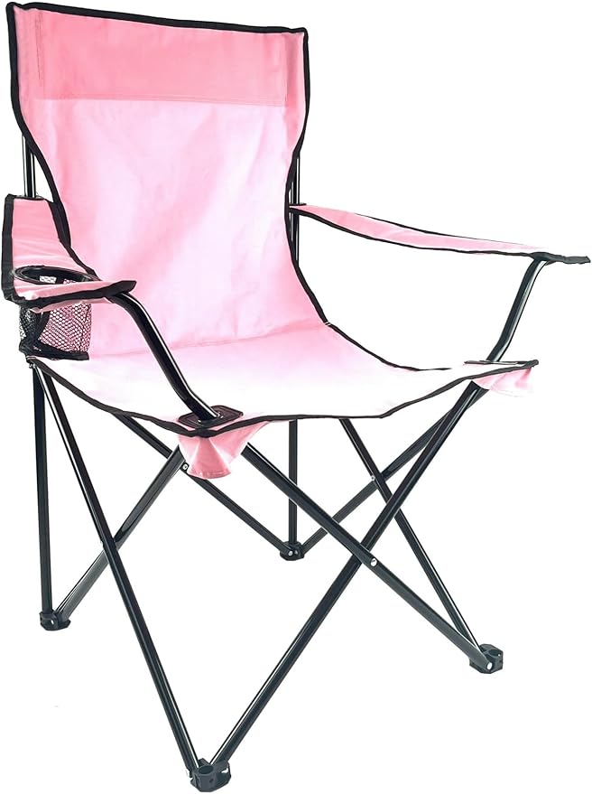 Folding Portable Outdoor Camping Chair[Large] (Pink)