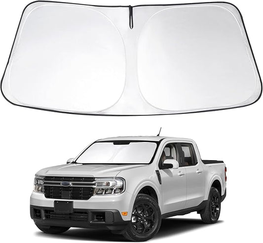 Windshield Sun Shade Custom Fit 2022 2023 2024 2025 2026 Ford Maverick Hybrid XL XLT Lariat Truck Accessories Window Shades Protect Car from Sun Rays & Heat Damage