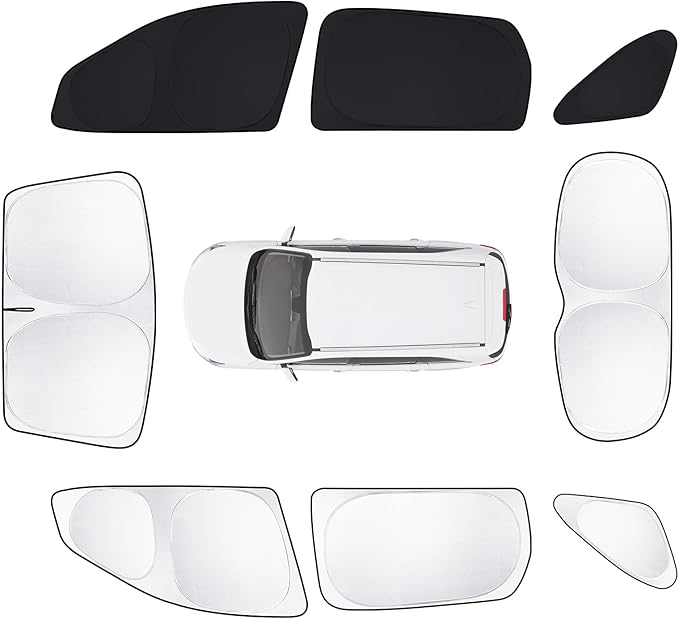 8pcs Car Window Shades for Kia Sorento 2016-2020 Accessories,Windshield Side Rear Full Sunshade,Sun Visor UV Blocking, Privacy Protection and Blackout for Camping Outdoor
