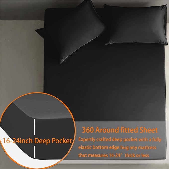 AEHISDHIE Air Mattress Sheets - 3 Pieces Set - Suitable for Inflatable mattresses 16 inches deep - can be inflated Without disassembly, Convenient, Sturdy, Easy to use air Bed Sheet (Black, Twin)