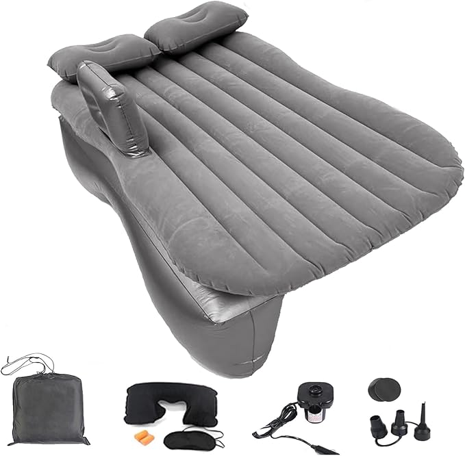 Onirii Inflatable Car Air Mattress Back Seat Bed with Air Pump,53 "x 32.6" Portable Thickened Car Travel Camping Sleeping Air Mattress Blow Up Bed for Car Universal SUV