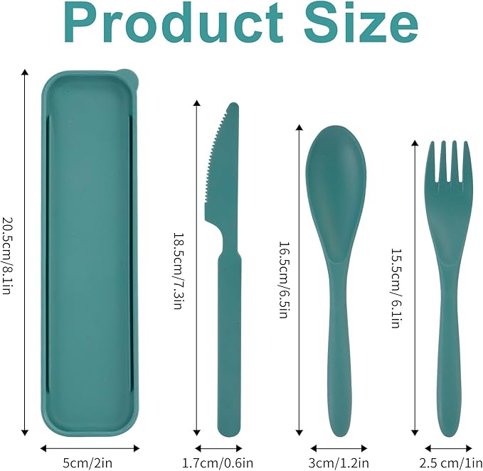 Knives Spoons and Forks Set, Portable Cutlery Set, Reusable Flatware Set for 8, Utensils for Party, Travel, Work, Picnic, Camping or Daily Use (8 Colors)