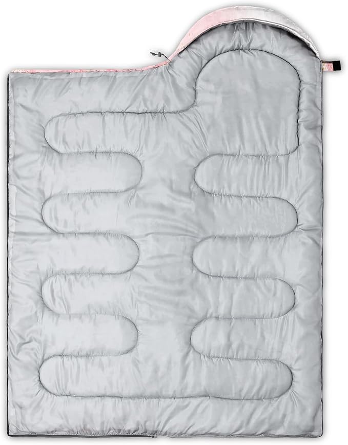 QOOMO Axolotl Cute Camping Sleeping Bags,3 Season Warm & Cool Weather,Lightweight,Waterproof Sleeping Bags for Adults & Kids,Traveling,and Outdoors