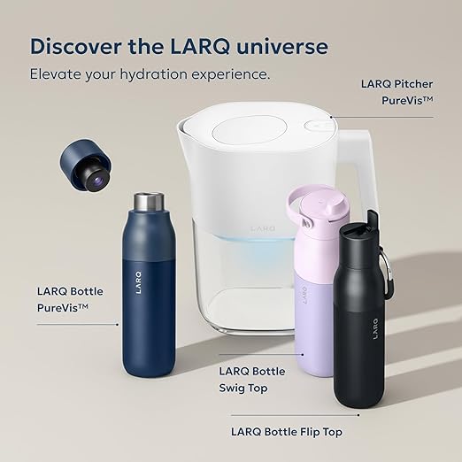 LARQ Bottle Filtered Cap - Compatible with PureVis, Flip Top and Twist Top Bottle, Granite White
