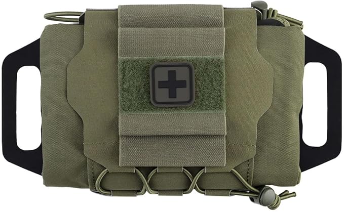 Tactical Military Pouch MOLLE Rapid First-aid Belt Pouch Survival Two-Piece System Med Roll Carrier Hypalon Handle Bag
