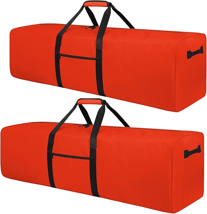 Urbanstand 48 Inch Travel Duffle Bag Extra Large Sport Equipment Duffel Bags with 2-way Lockable Zippers (Orange 2Pack)
