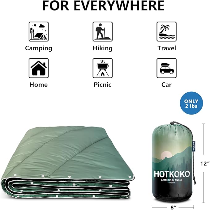 Camping Blanket,Lightweight Puffy Printed Camping Blanket Packable Outdoor Blanket for Camping,Traveling, Stadium, Hiking, Picnics