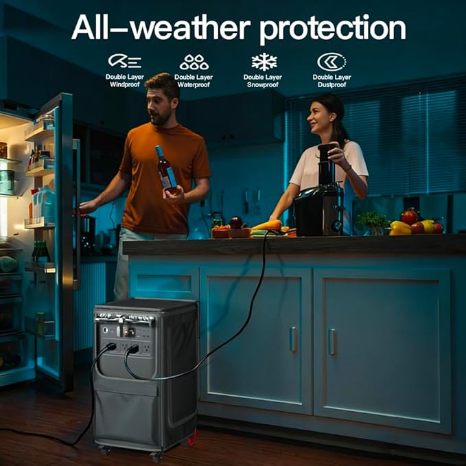 For Jackray Solar Generator 5000 Plus Protective Cover | Waterproof & Dustproof, Inspection Window + Dual-Side Opening Design, Perfectly Compatible with Jackray 5000W Portable Power Station