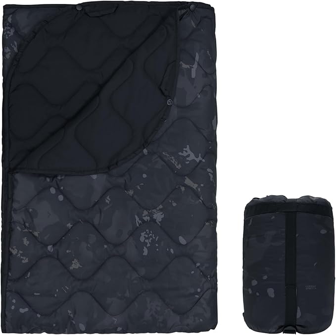 LOOGU Camo Blanket Waterproof Insulation Poncho Liner for Outdoor Camping, Hiking, Hunting, Survival, Backpacking, Picnicking