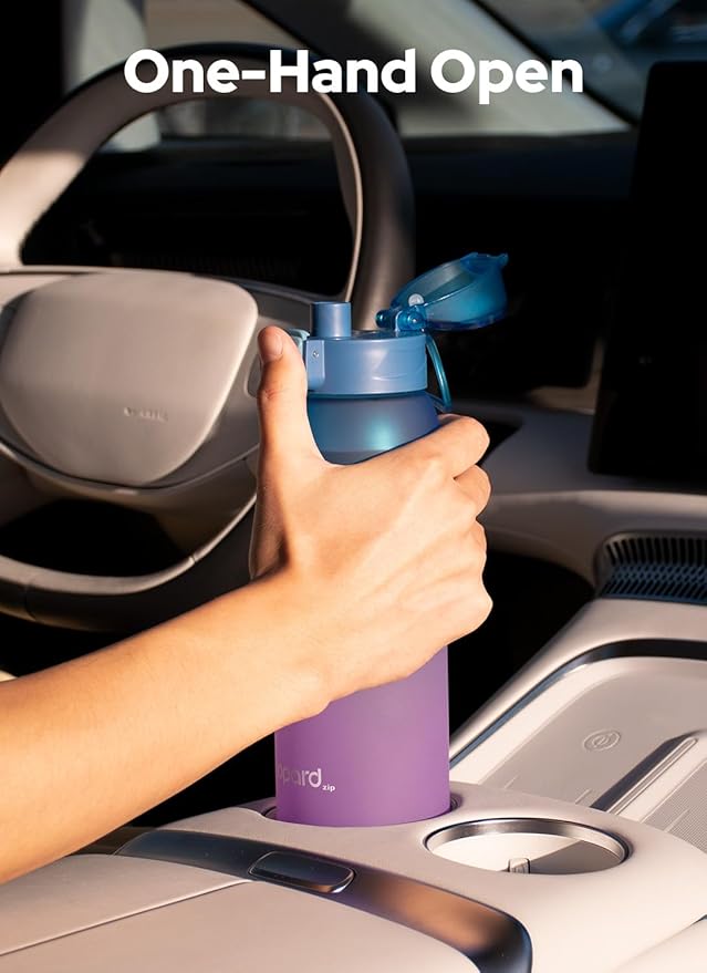 Opard Zip 30oz Plastic Water Bottle Dishwasher Safe, Leakproof Flip-Top Lid, BPA Free Tritan, Wide Mouth Reusable Sports Water Bottle for Gym Hiking Commuting Outdoor Travel and School