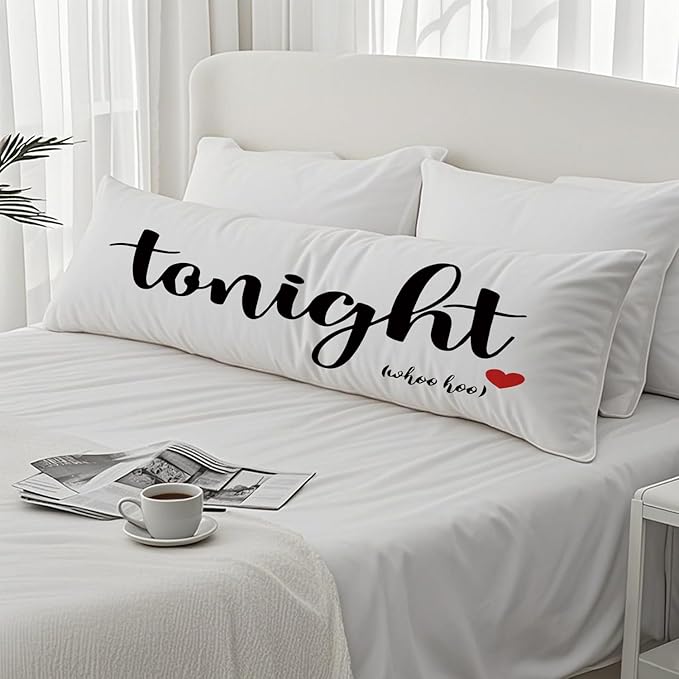 Bridal Shower Gifts 20x54 Body Pillow Cover, Bachelorette Gifts for Bride, Anniversary Wedding Gift Tonight Not Tonight Decorative Long Body Pillow Cases for Bed Couch