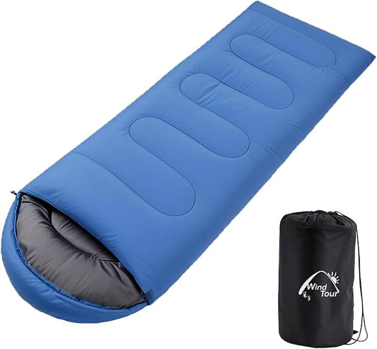Wind Tour 3 Season Lightweight Waterproof Sleeping Bag Indoor & Outdoor for Hiking Backpacking Camping Traveling