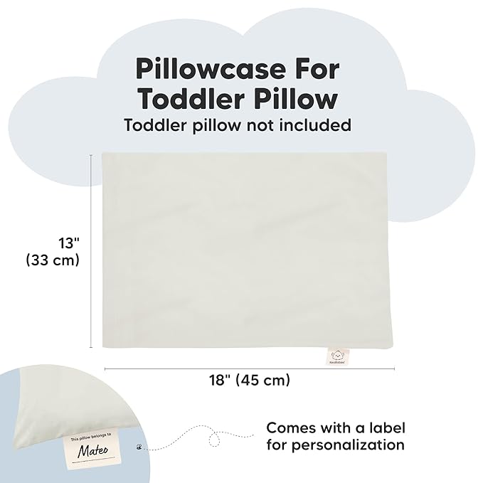 KeaBabies 13 x18 Toddler Pillowcase, Waterproof - Soft Waterproof Toddler Pillow Protector Cover for Kids, Boys, Girls, Durable Machine Washable, Small Travel Pillow Sold Separately (Pearl Gray)
