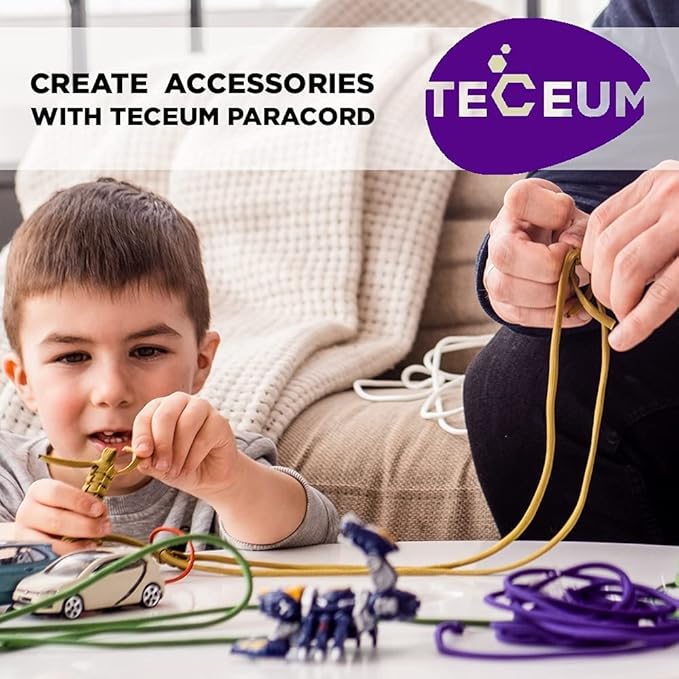 TECEUM Reflective Paracord Rope 1000 – 1000ft/200ft/100ft/50ft – 40+ Colors – Glow in The Dark – para Cord – Utility Rope for Survival, Hunting & Camping Gear – Nylon String, Camping Rope, Tent Cord