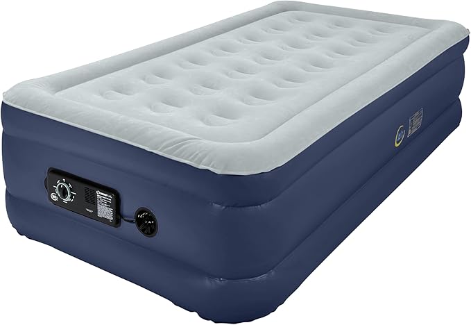 Serta Raised Air Mattress with Never Flat Pump | Luxury Inflatable Mattress with Built in Air Pump to Ensure a Good Night’s Rest | Heavy Duty Blow Up Mattress with Self Inflating Pump