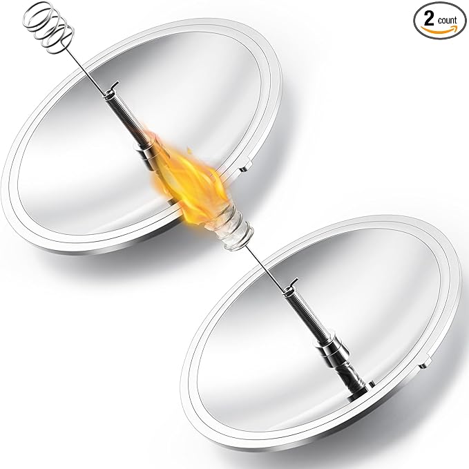 Maitys 2 Pcs Solar Fire Starter Solar Spark Lighter Camping Survival Tool Windproof Fire Starter Emergency Travel Kits Parabolic Mirror Ignition Cooker Outdoor Hiking Tool Home Yard