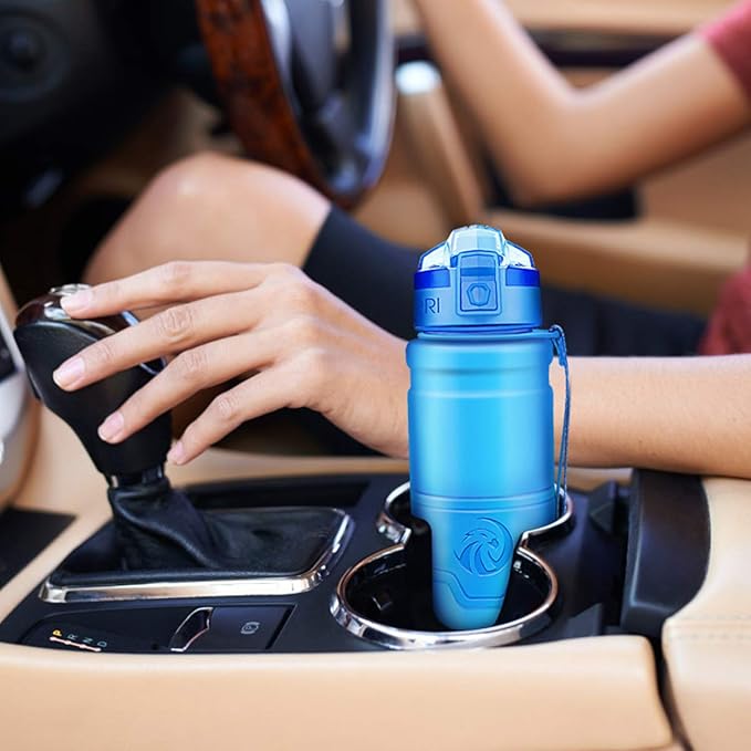 ZORRI Sports Water Bottle, 400/500/700ml/1L, BPA Free Leak Proof Tritan Lightweight Bottles for Outdoors,Camping,Cycling,Fitness,Gym,Yoga- Kids/Adults Drink Bottles with Filter, Lockable Pop Open Lid