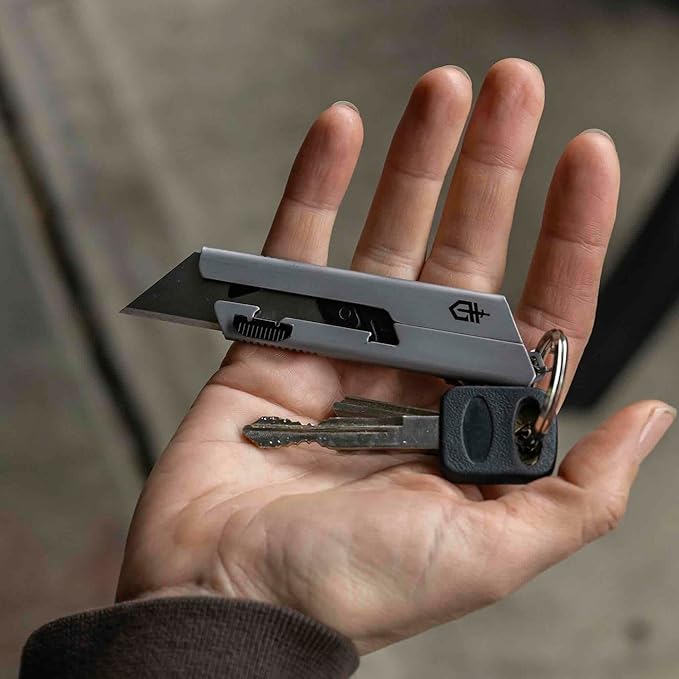 Gerber Gear EAB Utility Knife, Clips to Pocket or Keychain with Replaceable Razor Blade for Everyday Carry, EDC Gear with Box Cutter Retractable, Mini Black