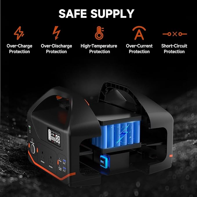 Portable Power Station, 266wh Power Generator 300W Lithium Battery, Power Station for Camping, Home Use, Outdoor, Emergency Backup With 110V Pure Sine Wave AC Outlet